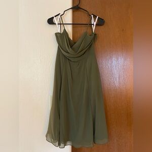 David’s bridal chiffon midi cowl neck bridesmaids dress size 4